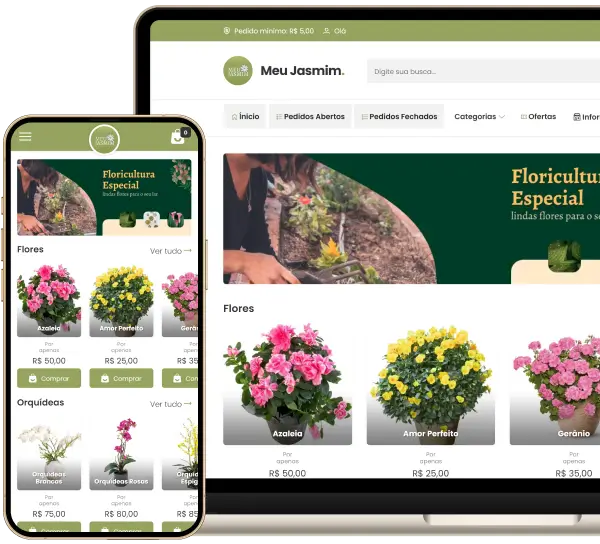 Múltiplos dispositivos mostrando nosso sistema